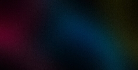 Neon multicolored background. Dark pink red blue green yellow abstract unique grainy background for website banner. Desktop design. A large, wide template, pattern. Color gradient, ombre, blur
