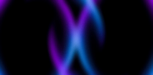 Abstract neon waves. Dark mysterious purple blue grainy background for website banner. Desktop design. A large, wide template, pattern. Color gradient, ombre, blur. Colorful, rainbow, mix, bright