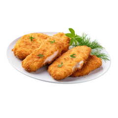fried chicken fillet isolated on transparent background