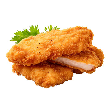 Fried Chicken Fillet Isolated On Transparent Background