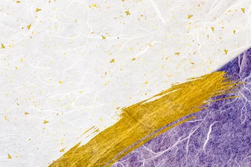  白い和紙_背景素材_金箔入り_紫の和紙 © Nii Koo Nyan