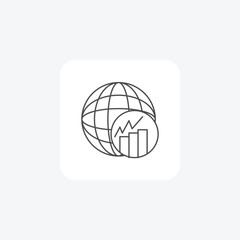 Global Economic Canvas thin line  Icon isolated on white background vector illustration Pixel perfect

