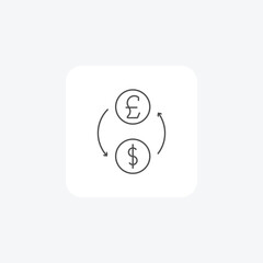  Dynamics of Money Exchange  thin line Icon isolated on white background vector illustration Pixel perfect

