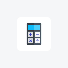 Calculator, Mathematical tool, Mathematical accuracy flat icon, flat color icon, pixel perfect icon