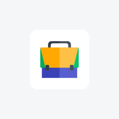 Office bag, Document holder, Laptop carrier flat icon, flat color icon, pixel perfect icon