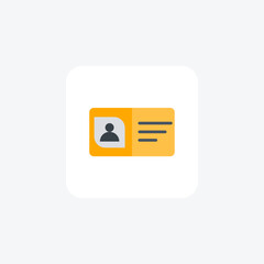 Identity card, ID verification, Biometric ID flat icon, flat color icon, pixel perfect icon