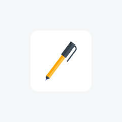 Pen, Writing tool, Handwriting tool flat icon, flat color icon, pixel perfect icon