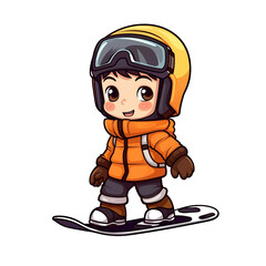 Obraz premium cartoon snowboard player