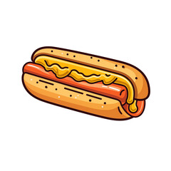 hot dog with mustard