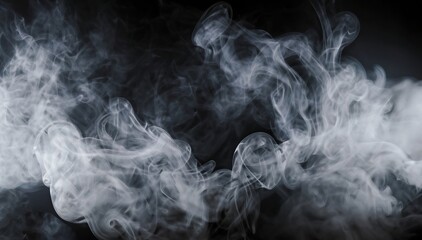 white smoke with black background , generated by AI