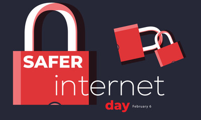 Safer internet day. background, banner, card, poster, template. Vector illustration.