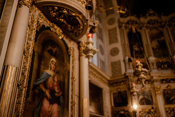 Orthodox Church. Interior and exterior of the church. Religious customs.