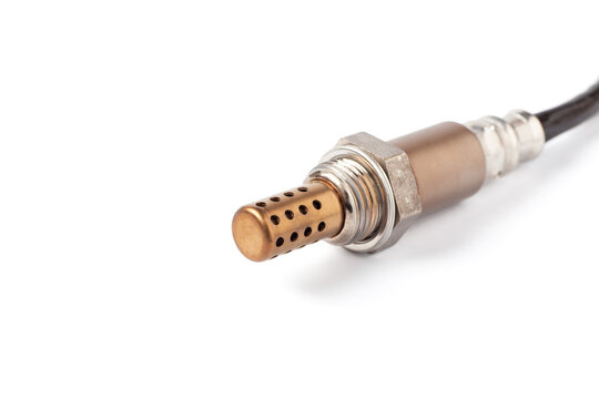 Oxygen sensor for gasoline and diesel engines isolated on white background. lambda probe is reliable component to optimize your car's performance