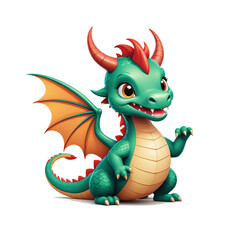 Dragon’s Tale: Simple Vector of a Fairytale Dragon on transparent background,png