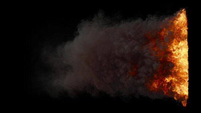 Ground Fire Black Smoke 03 Visual Effects Element