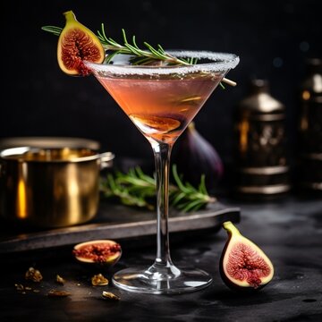 Fall and winter drinks recipes martini cocktail Ai generated art