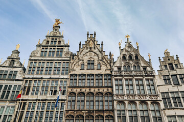 Fototapeta na wymiar Antwerp, Belgium - October 22, 2023: The central square of Antwerp (The Grote Markt), situated in the heart of the old city quarter.