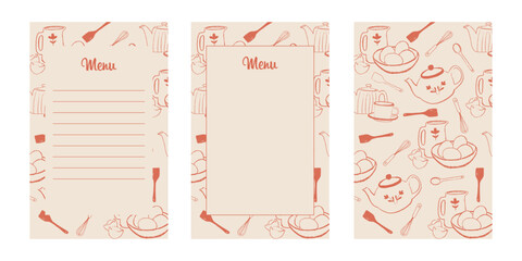 Cafe menu food placemat brochure, restaurant template design. Creative vintage brunch flyer with hand-drawn graphic.	
 - obrazy, fototapety, plakaty
