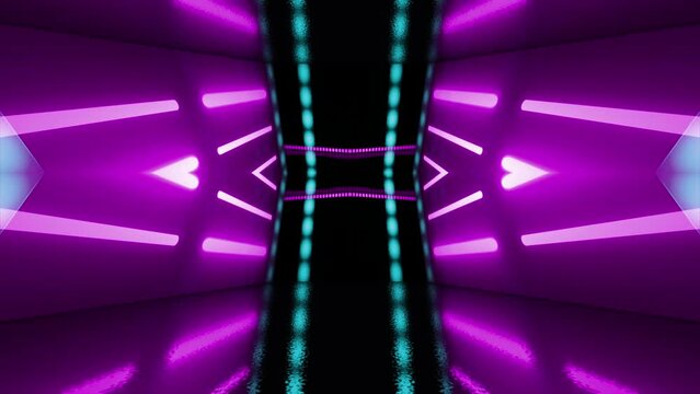 4K neon futuristic concert stage wall loop background
