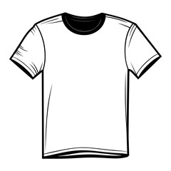 Simple Hand Drawn Illustration Vector of Men’s T-Shirt. 