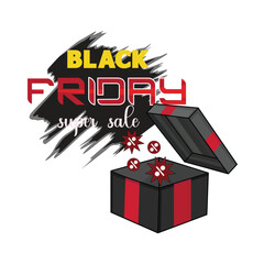 gift box with black friday sale illustration 