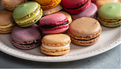 Obraz premium colorful macrons on a plate