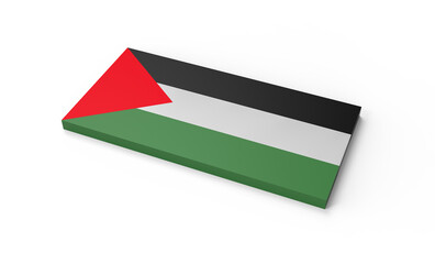 3d illustration Palestinian flag on white isolated background. Stock image.