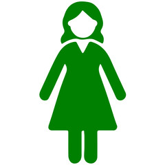 A green silhouette of a woman