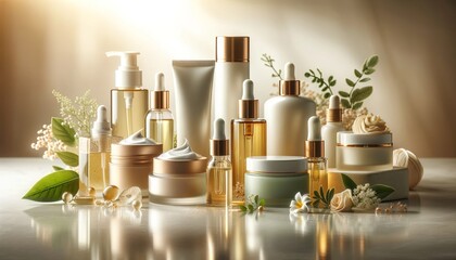 Close-up of aesthetically displayed skincare items made from natural ingredients, emphasizing purity and organic nature.