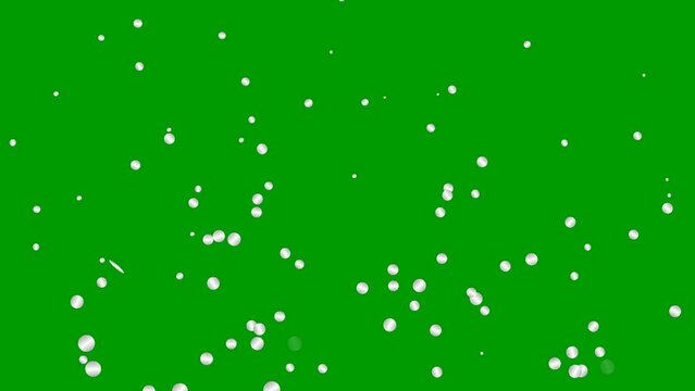 Animated silver circle confetti falling and spinning. Looped video. Vector illustration isolated on green background.
