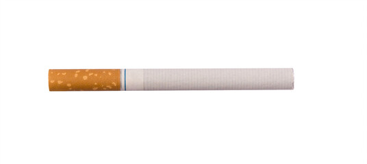 One cigarette isolated on transparent background, png