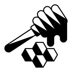 Honey wand and Droplets Concept, Thanksgiving Day organic Food Vector Icon Design, Harvest festival Symbol, Secular holiday Sign, Religious and cultural traditions Stock Illustration