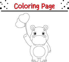 cute animal coloring page for kids