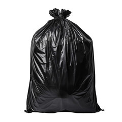 Garbage bag or black plastic bag isolated on white background