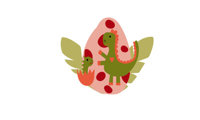 Mother dinozaur with baby, dragon mother with baby © Julia EF