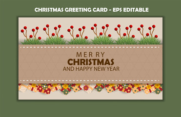 business christmas cards template, greeting card Christmas template, Christmas and new year card editable illustration 