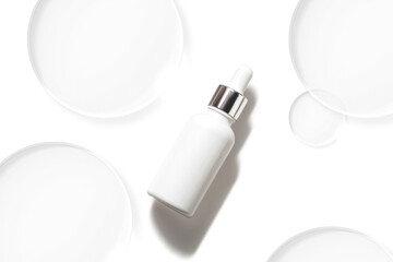 liquid aqua serum lotion dropper of beauty cosmetic skincare, product branding on white background