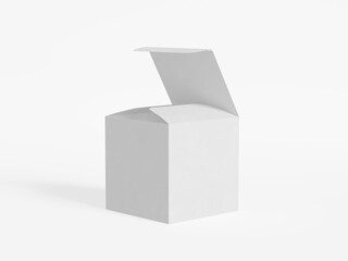 Square box packaging white color and background cardboard paper with realistic texture