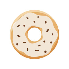 Donut icon cartoon. Vector illustration of sweet dessert pastries. Isolated on a white background.