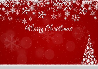 Modern graphic snowflake background with greetings. Santa, Christmas, Holiday background with abstract stylized snowflakes