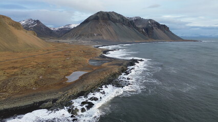 Landscape Iceland Mountain Ice Ocean