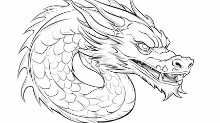 A simple drawing of a dragon from the front. Perfect