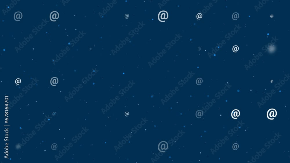 Poster template animation of evenly spaced at symbols of different sizes and opacity. animation of transpar