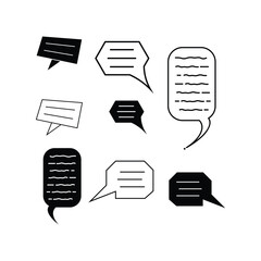 black and white chat message icons