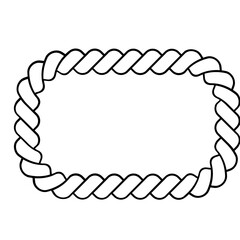 Rope Knots Borders Black Thin Line