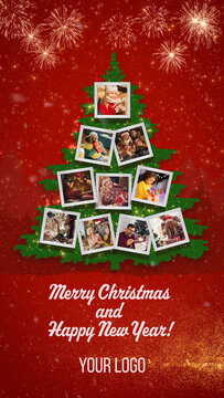 Christmas Tree Photo Collage Template