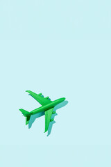 Sustainable aviation concept - green plane.