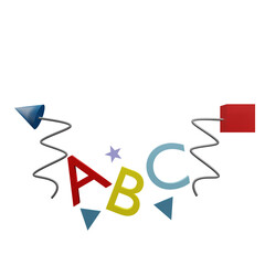 3 D illustration of abc alphabet icon
