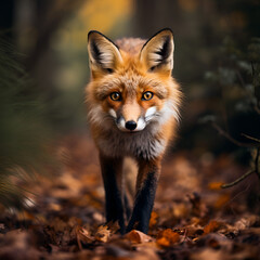 Fototapeta premium Fuchs im Wald schnee Gebiet Fox in the forest snow area