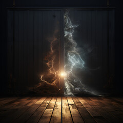 Mytisches Licht aus der Tür geheimnisvoll Magie Mythical light from the door mysterious magic